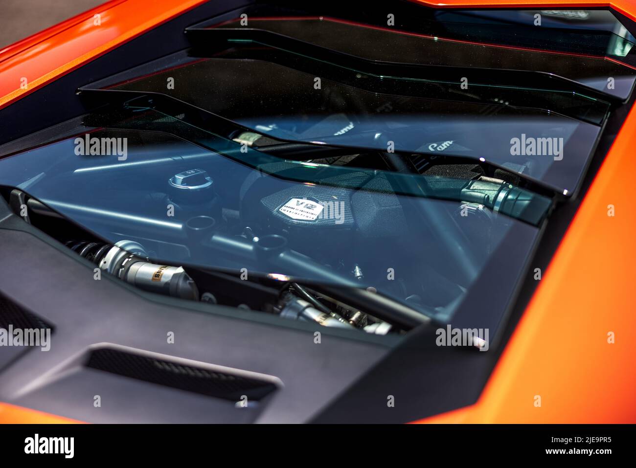 Lamborghini Aventador ‘M V61 AEN’ exposé au Bicester Scramble le 19th juin 2022 Banque D'Images