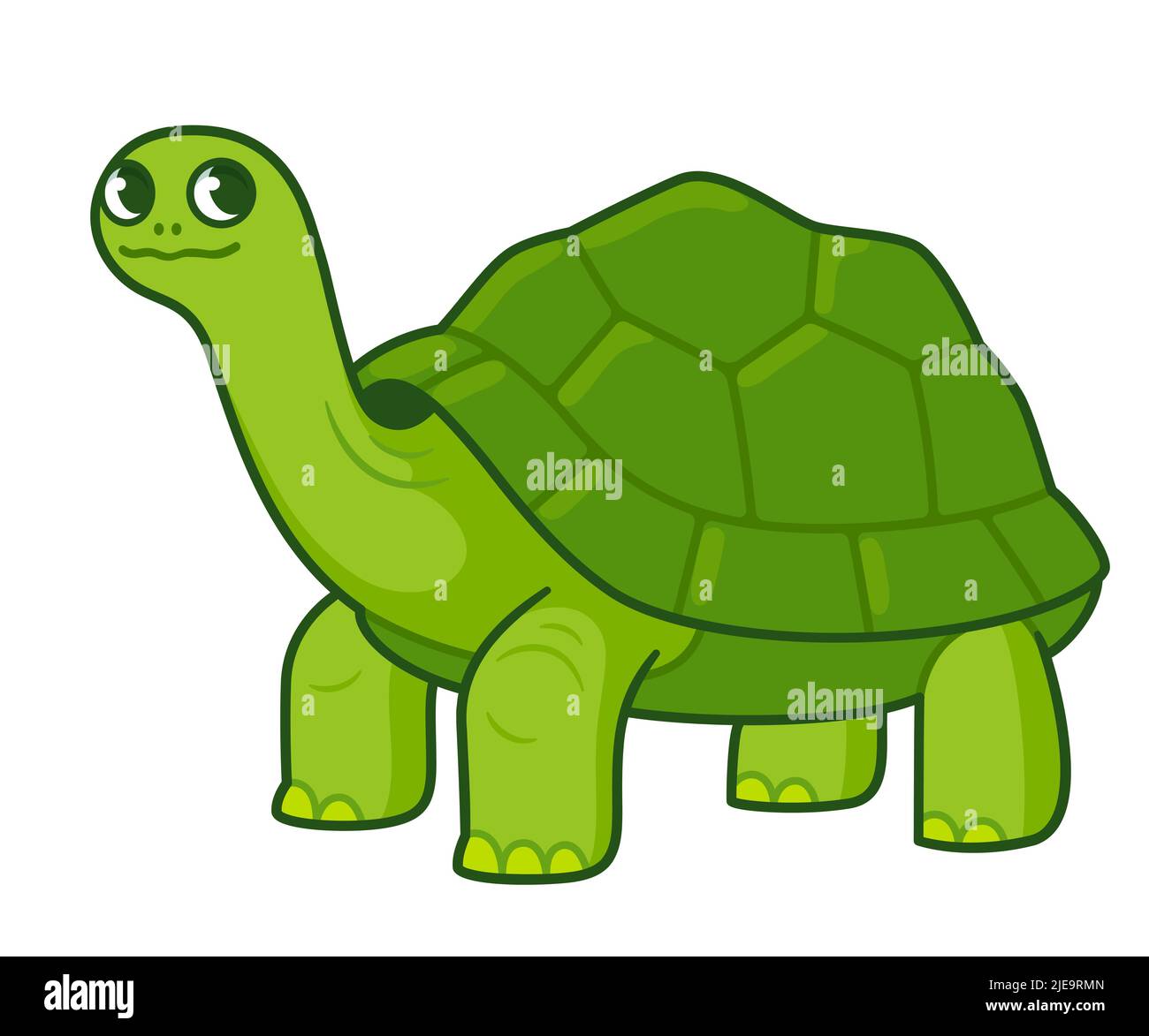 Dessin mignon de tortue géante vert de dessin animé. Illustration vectorielle amusante. Illustration de Vecteur