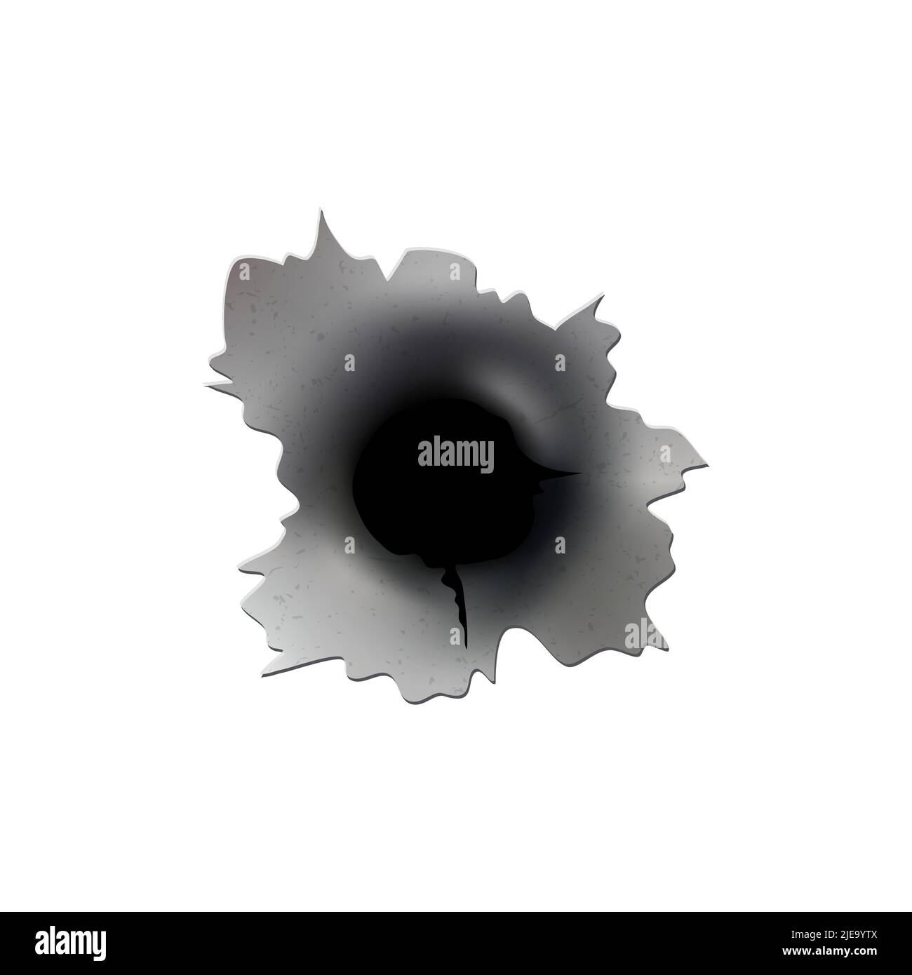 Trous de balle de pistolet ou de pistolet. Photographiez en métal à trou simple ou double. Dommages et fissures sur la surface. Vecteur isolé en arrière-plan Illustration de Vecteur