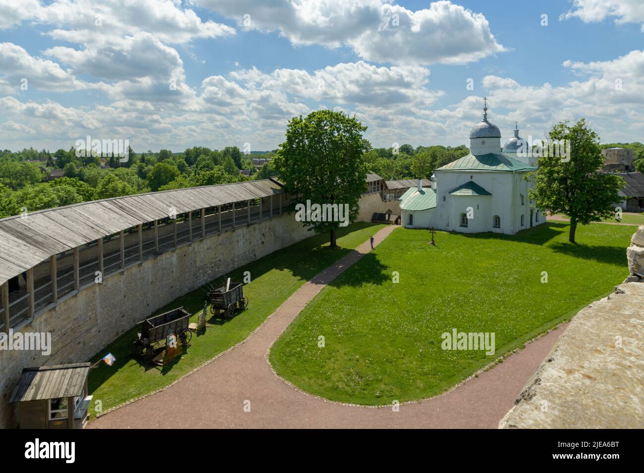 Forteresse d'Izborsk. District de Pskov Oblast, Russie Banque D'Images