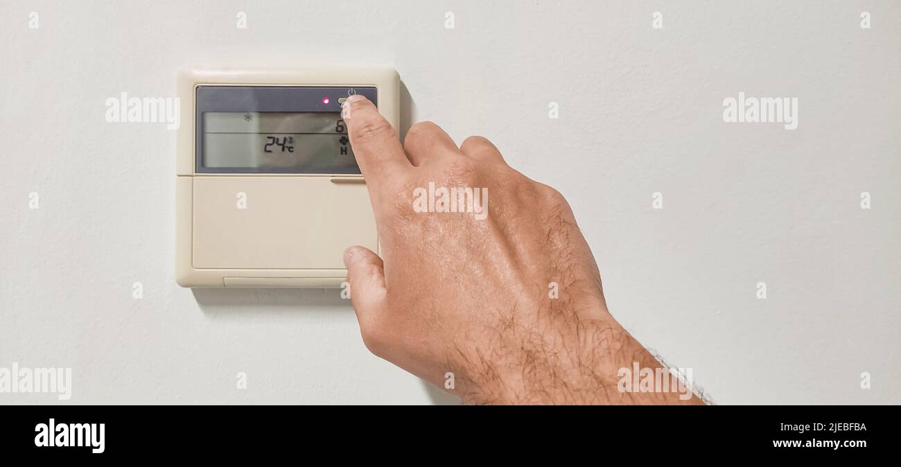 Vague de chaleur, températures élevées, réchauffement de la planète et hausse des prix de l'électricité. Banque D'Images
