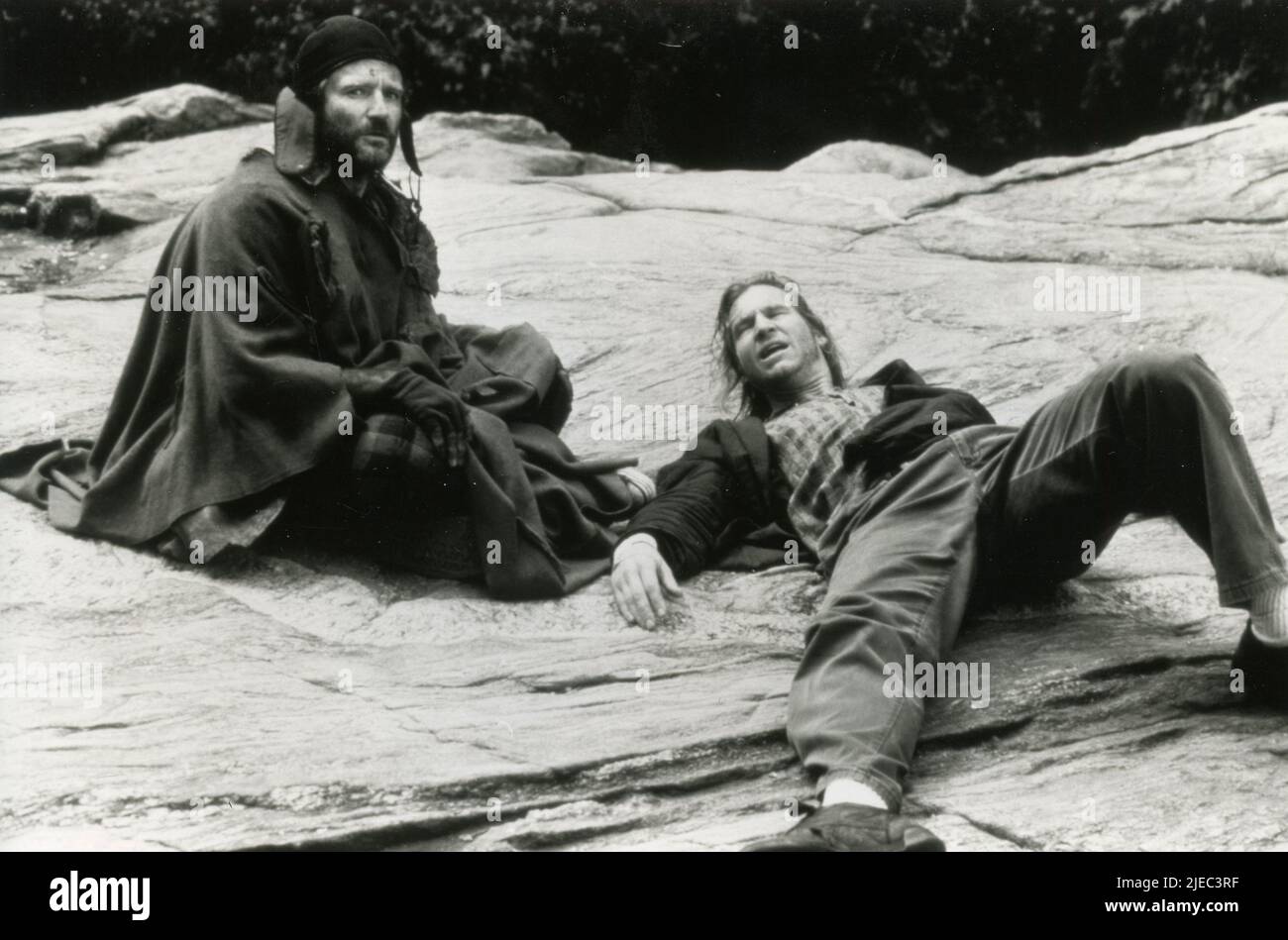 Les acteurs américains Robin Williams et Jeff Bridges dans le film The Fisher King, USA 1991 Banque D'Images