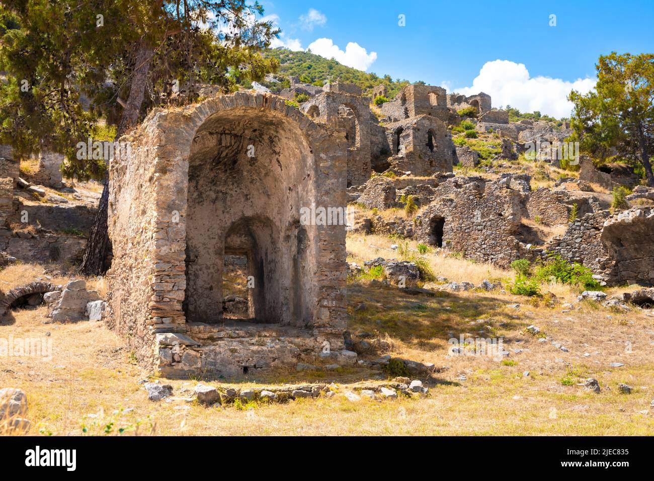 Ruines de la ville antique d'Anemurium à Anamur Mersin Turquie. Anciennes villes romaines en Turquie Banque D'Images