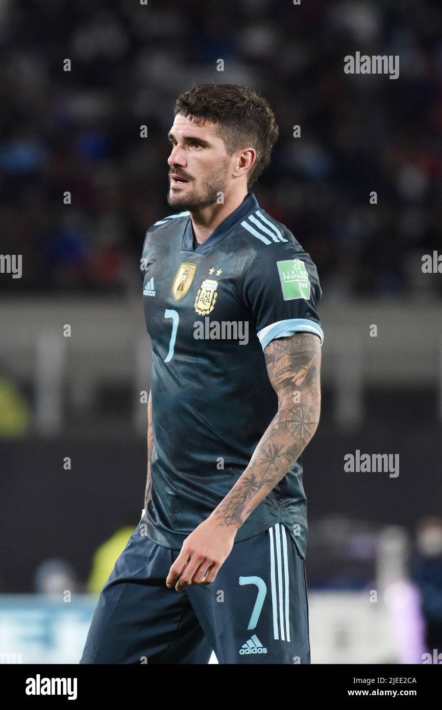 Buenos Aires, Argentine, 15 octobre 2021. Rodrigo de Paul pendant le match sud-américain Eliminatoria Qatar 2022 contre Perú à Estadio Monumental. Banque D'Images