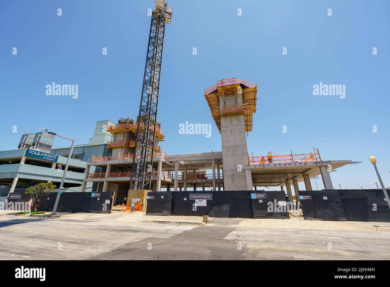 Moxy Hôtel construit par Hourigan sur Virginia Beach stages Banque D'Images Moxy Hôtel construit par Hourigan sur Virginia Beach stages Banque D'Images