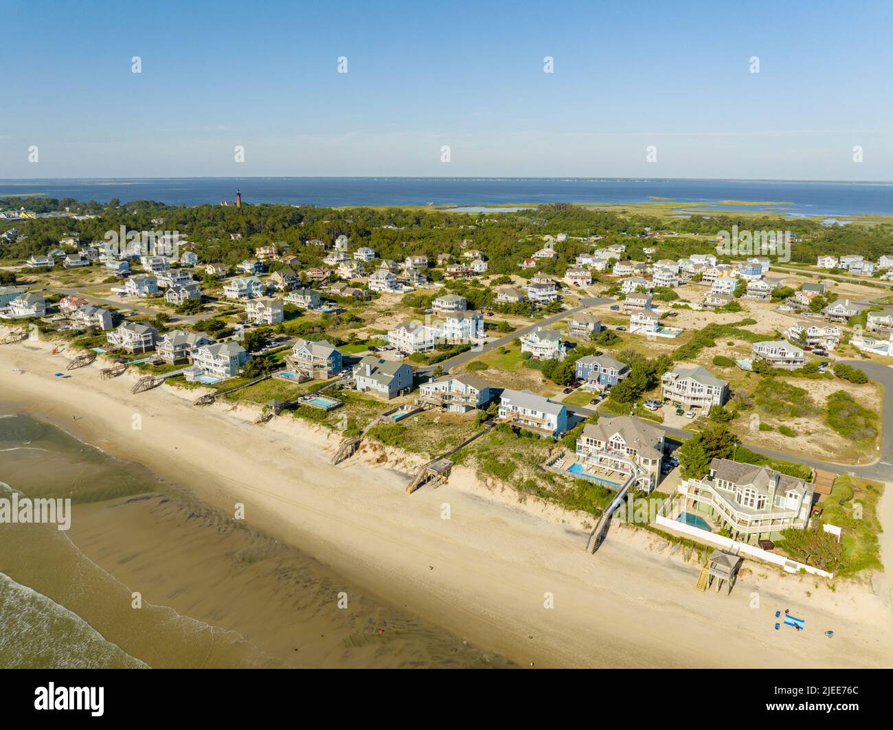 Propriété en bord de mer à Corolla Beach North Carolina Outer Banks Banque D'Images