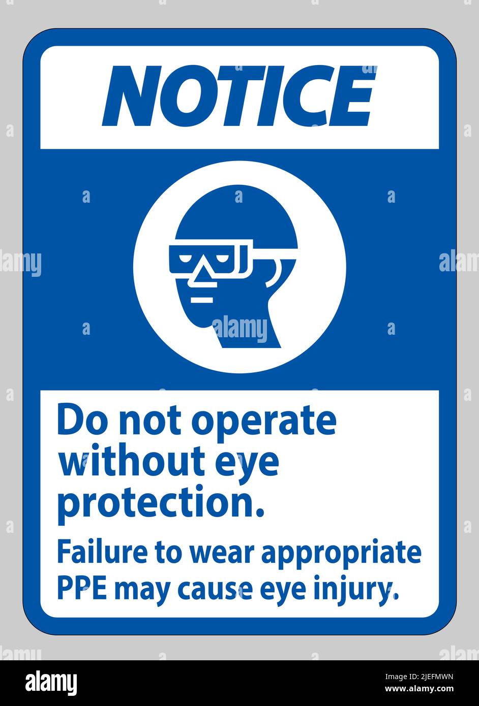 Panneau d'avertissement ne pas utiliser sans protection oculaire, le ...