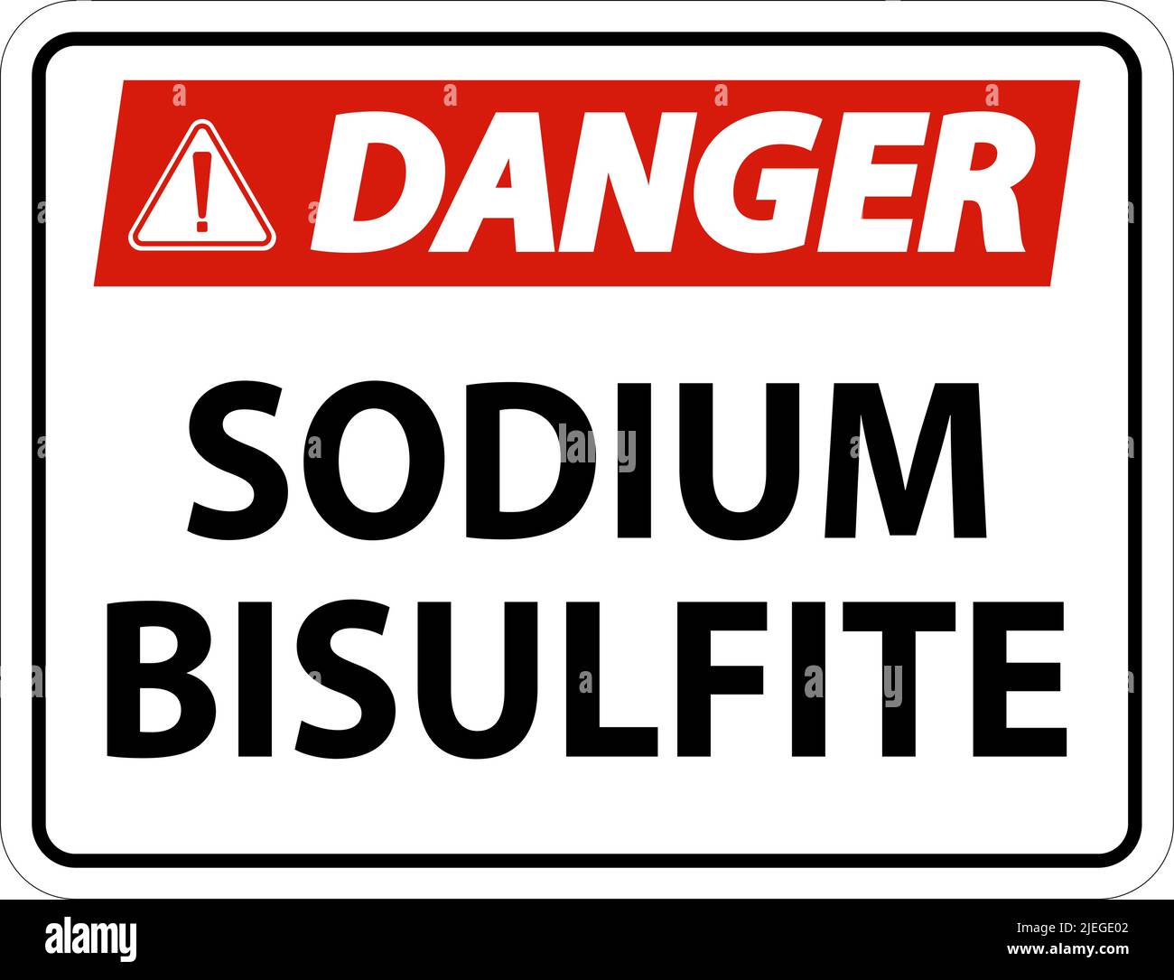 Danger chimique étiquette bisulfite de sodium Illustration de Vecteur