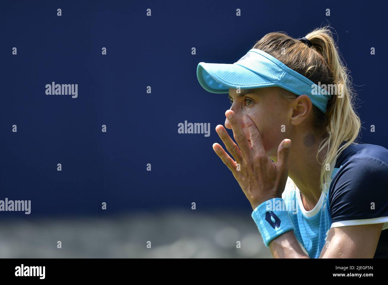 LESIA Tsurenko (Ukraine) jouant aux qualifications à l'internationale Rothesay, Devonshire Park, Eastbourne, 18th juin 2022 Banque D'Images