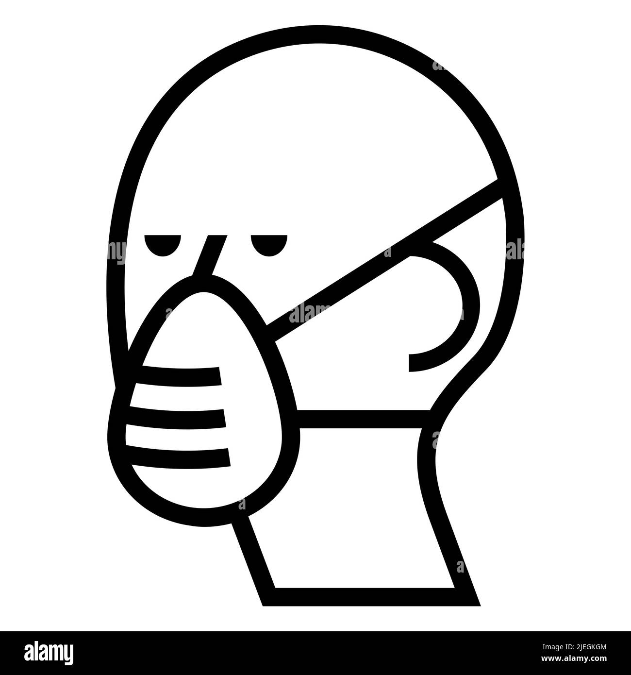 Icône de masque de protection sur fond blanc Illustration de Vecteur