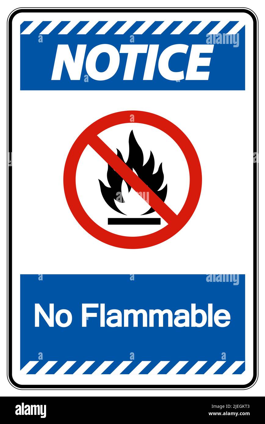 Avertissement symbole d'absence d'inflammabilité sur fond blanc Illustration de Vecteur