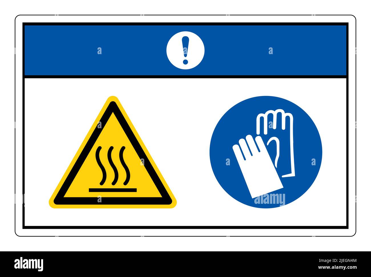 Remarque : symbole de gants de protection pour four chaud sur fond blanc Illustration de Vecteur