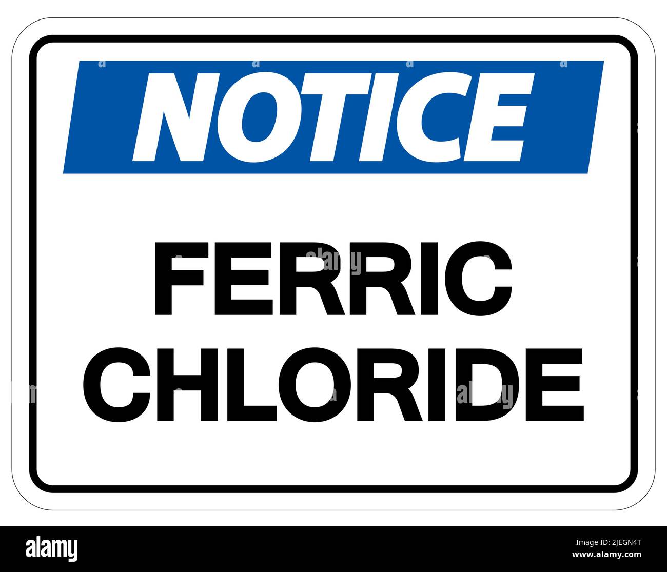 Avertissement concernant les produits chimiques : présence de chlorure ferrique sur fond blanc Illustration de Vecteur