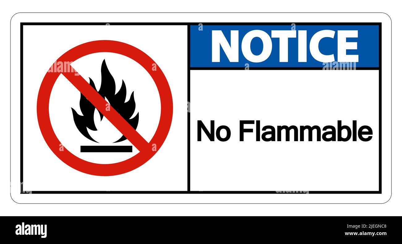 Avertissement symbole d'absence d'inflammabilité sur fond blanc Illustration de Vecteur