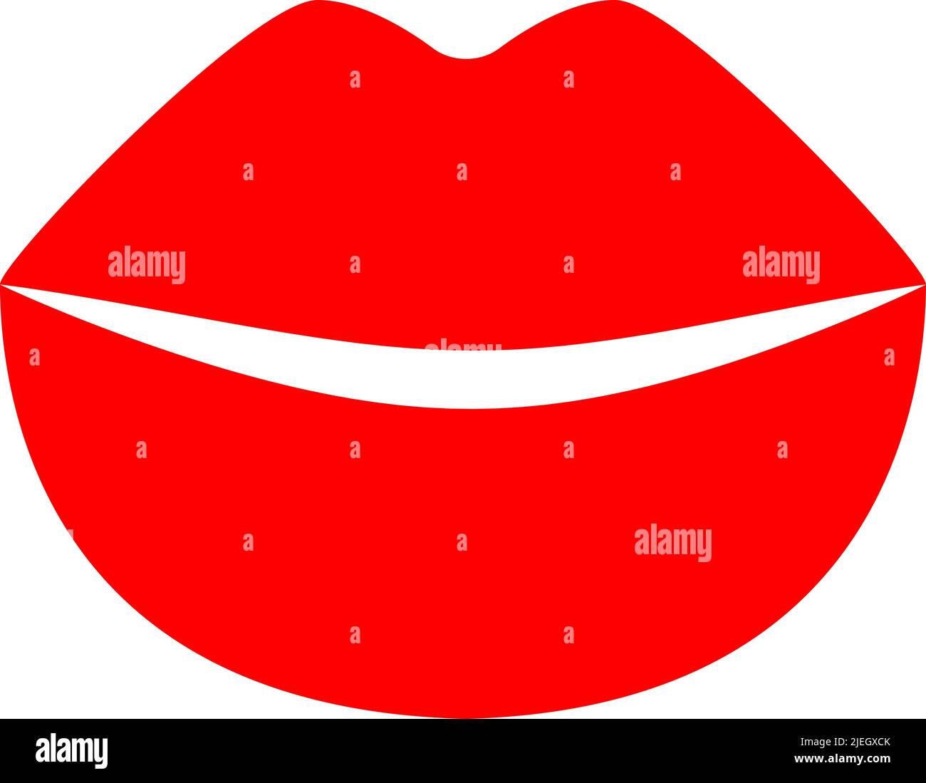 lèvres rouges sur fond blanc. Illustration vectorielle Illustration de Vecteur