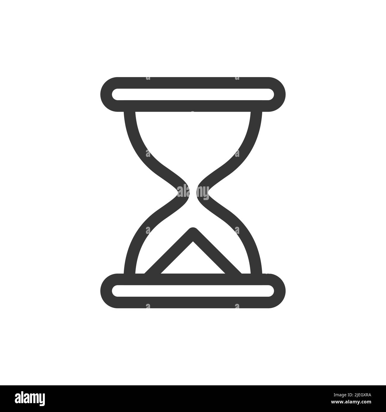 HourGlass avec icône de vecteur isolé de style ligne de sable Illustration de Vecteur