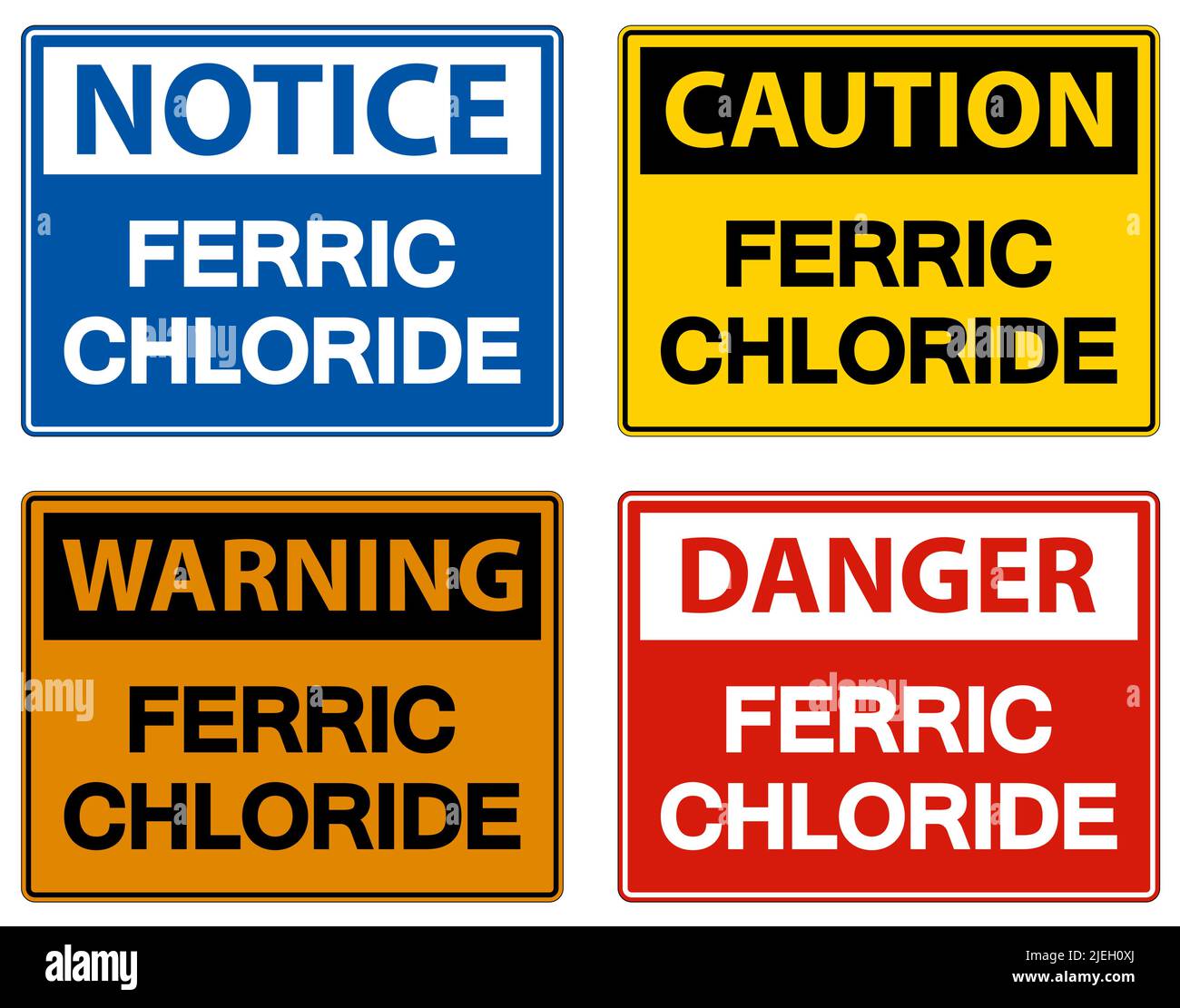 Danger chimique symbole de chlorure ferrique sur fond blanc Illustration de Vecteur