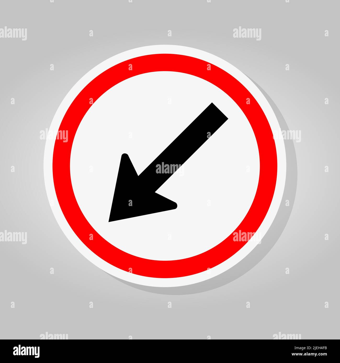 Rester à gauche par la flèche cercle rouge signalisation routière isoler sur fond blanc, illustration vectorielle Illustration de Vecteur