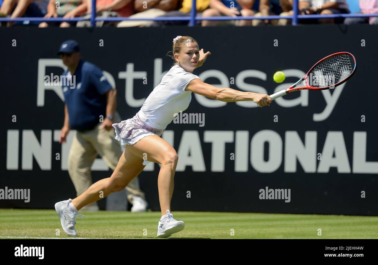 Camila Giorgi (Italie) jouant dans la demi-finale sur le court central au Rothesay International tennis, Devonshire Park, Eastbourne, Royaume-Uni. 24th juin. Elle Banque D'Images
