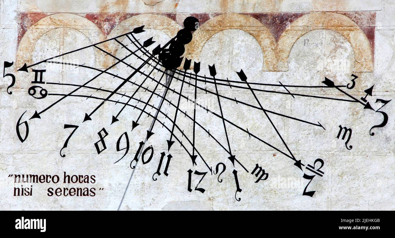 Alte Sonnenuhr à Bad Aussee, Steiermark, Österreich, Kammerhof, Banque D'Images