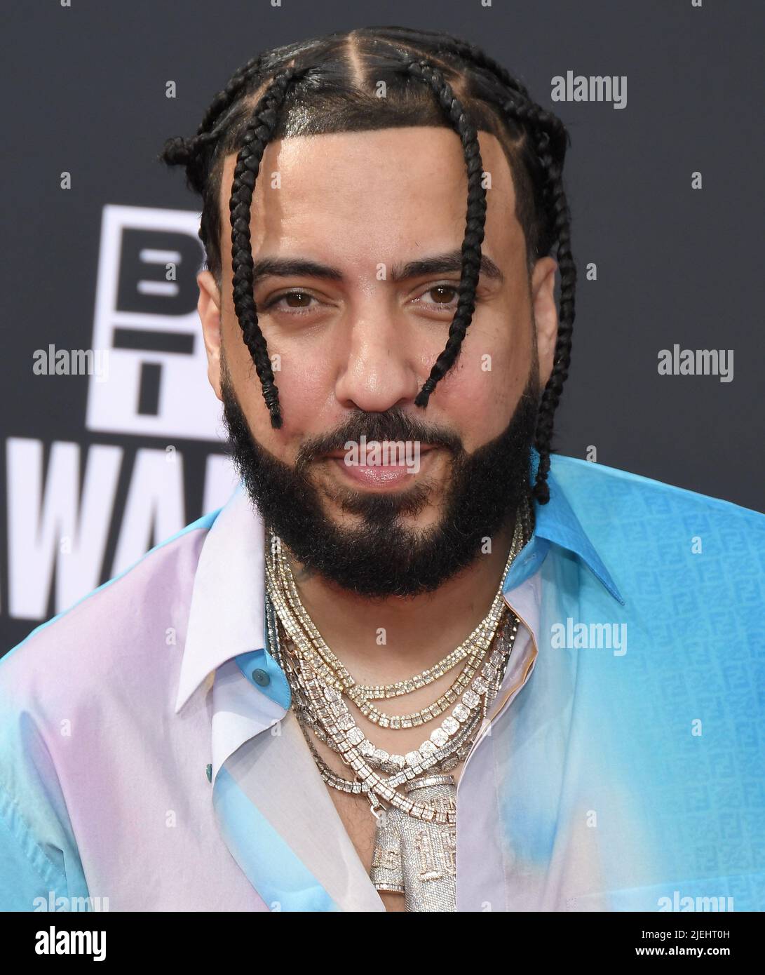 Los Angeles, États-Unis. 26th juin 2022. Le Montana français arrive aux BET Awards 2022 qui se tiennent au Microsoft Theatre de Los Angeles, CA, le dimanche, ?26 juin 2022. (Photo par Sthanlee B. Mirador/Sipa USA) crédit: SIPA USA/Alay Live News Banque D'Images