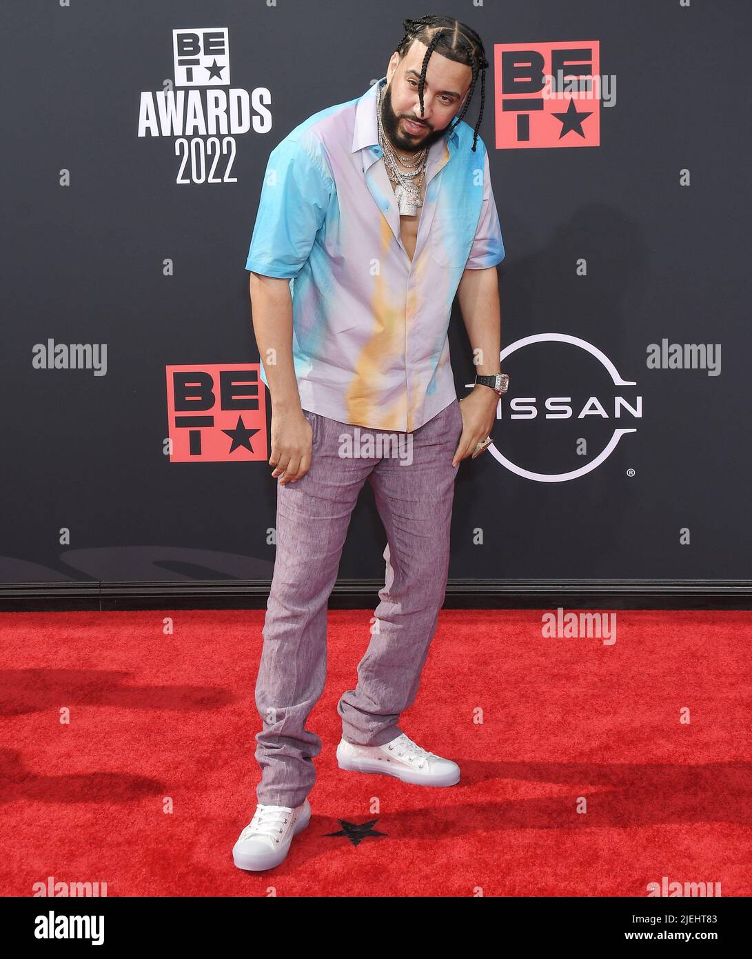 Los Angeles, États-Unis. 26th juin 2022. Le Montana français arrive aux BET Awards 2022 qui se tiennent au Microsoft Theatre de Los Angeles, CA, le dimanche, ?26 juin 2022. (Photo par Sthanlee B. Mirador/Sipa USA) crédit: SIPA USA/Alay Live News Banque D'Images