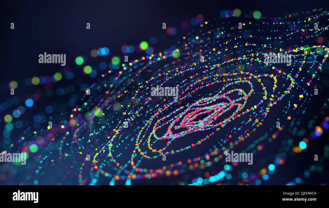 Big Data, champ numérique, systèmes de communication sans fil. Technologies commerciales et numériques. Flux de données dans un système sécurisé. Analyse et stratégie Banque D'Images