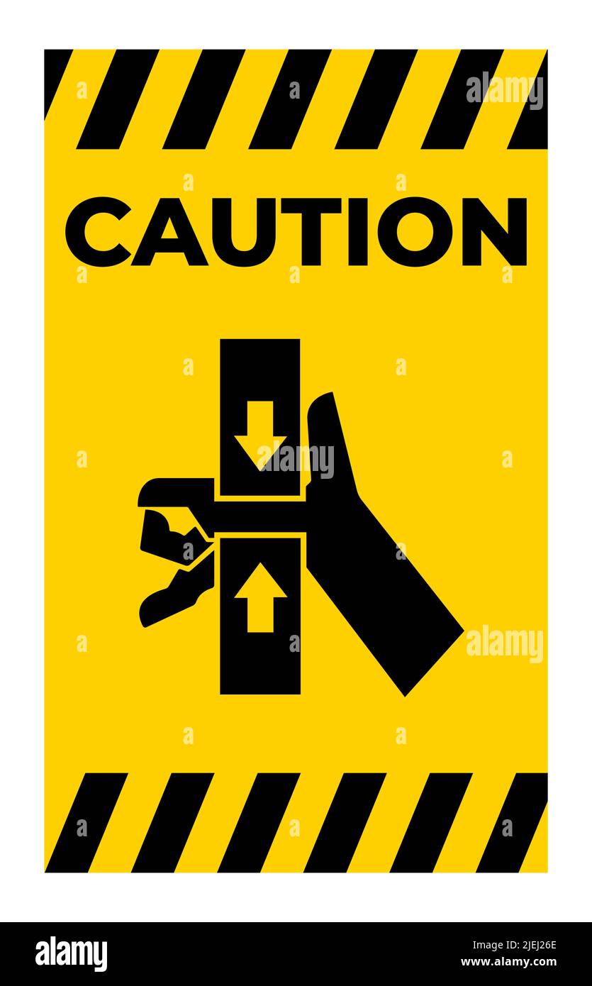 Attention symbole Force de compression de la main à partir du haut et du bas Illustration de Vecteur