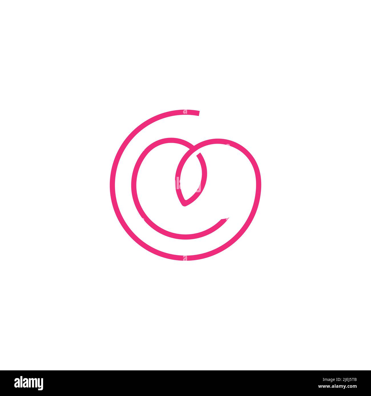 lettre c fil forme amour décoration symbole logo vecteur Illustration de Vecteur