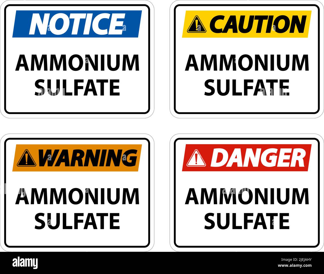 Danger symbole sulfate d'ammonium sur fond blanc Illustration de Vecteur