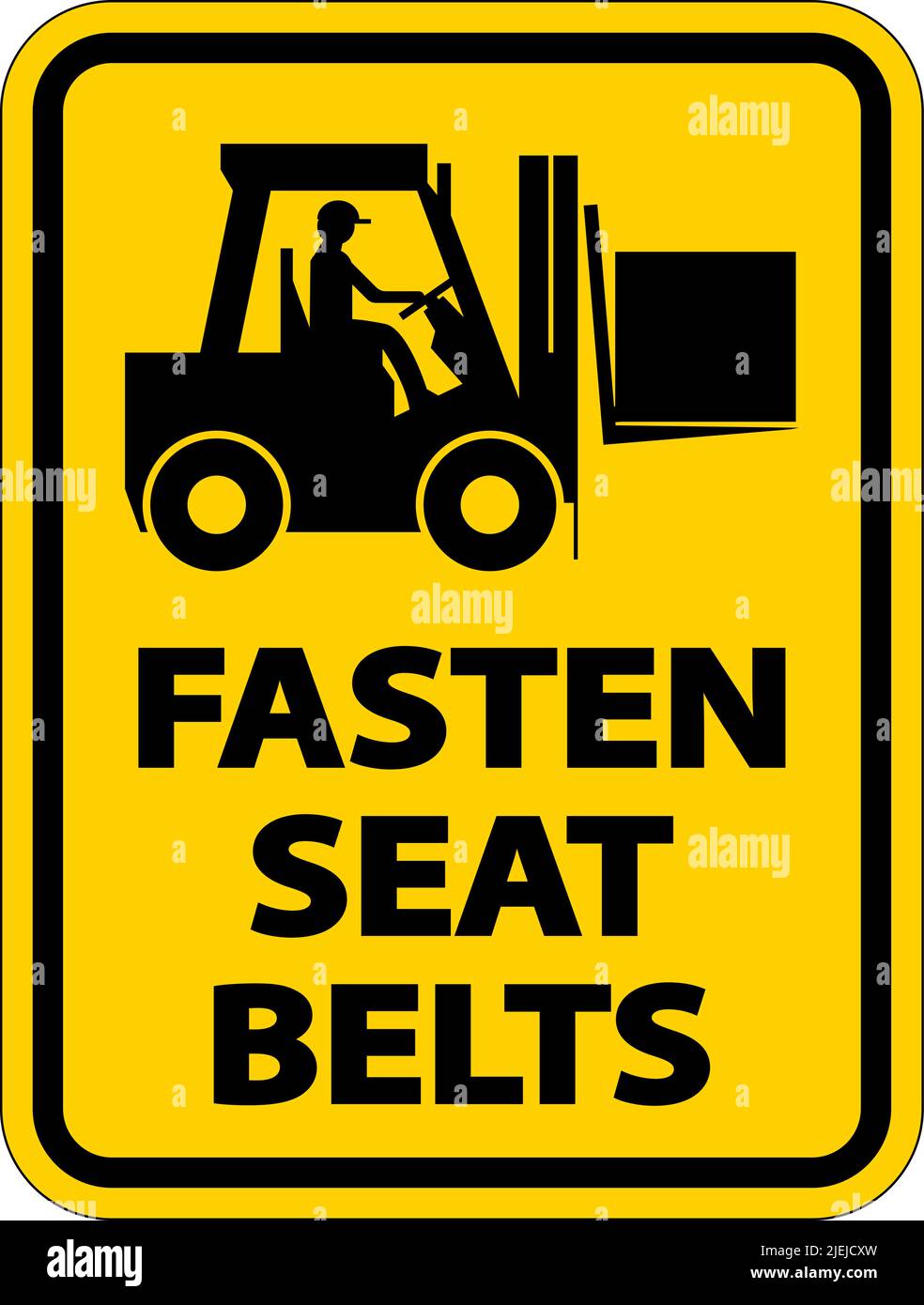 Affiche d'étiquette de bouclage des ceintures de sécurité sur fond blanc Illustration de Vecteur