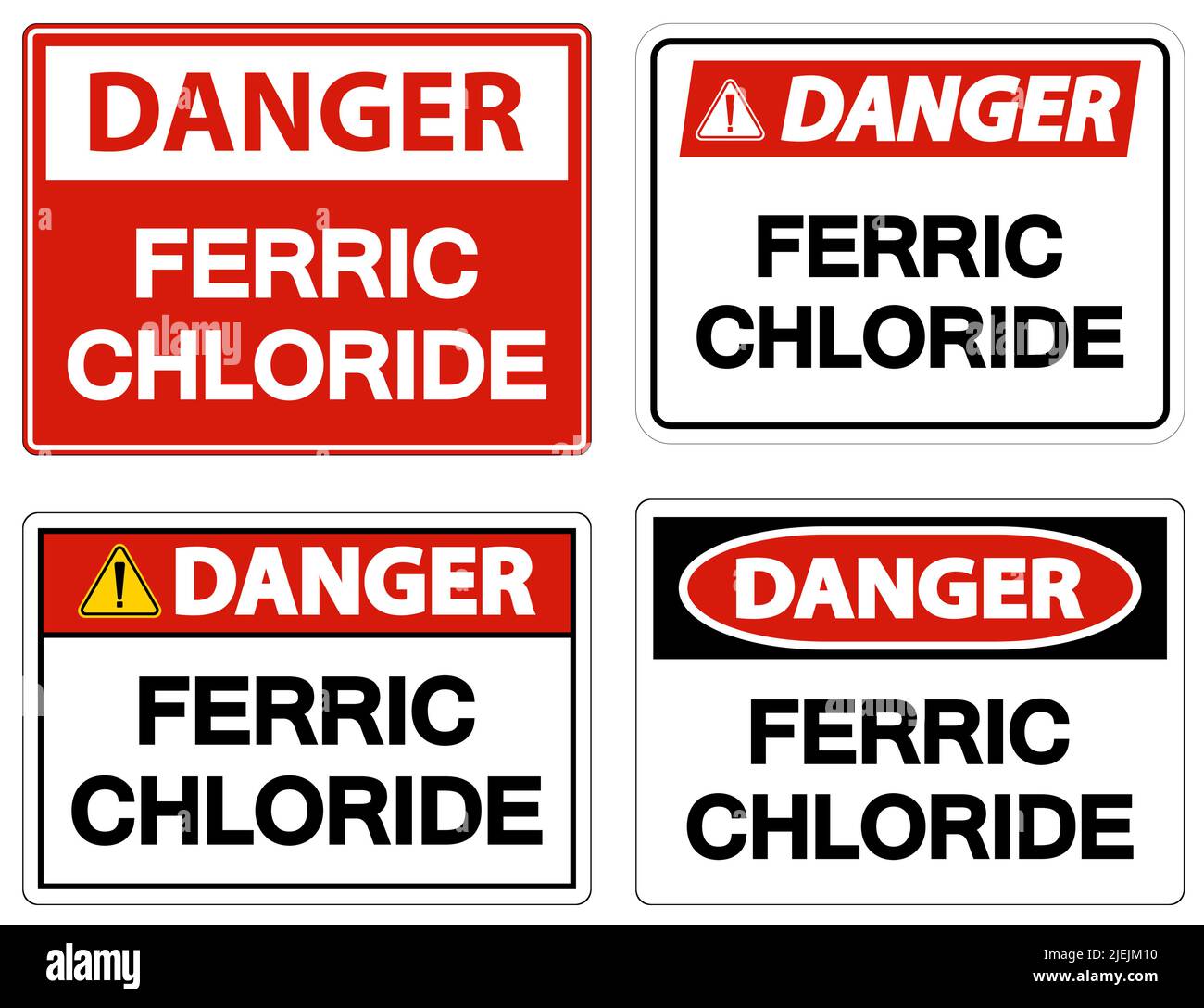 Danger chimique symbole de chlorure ferrique sur fond blanc Illustration de Vecteur