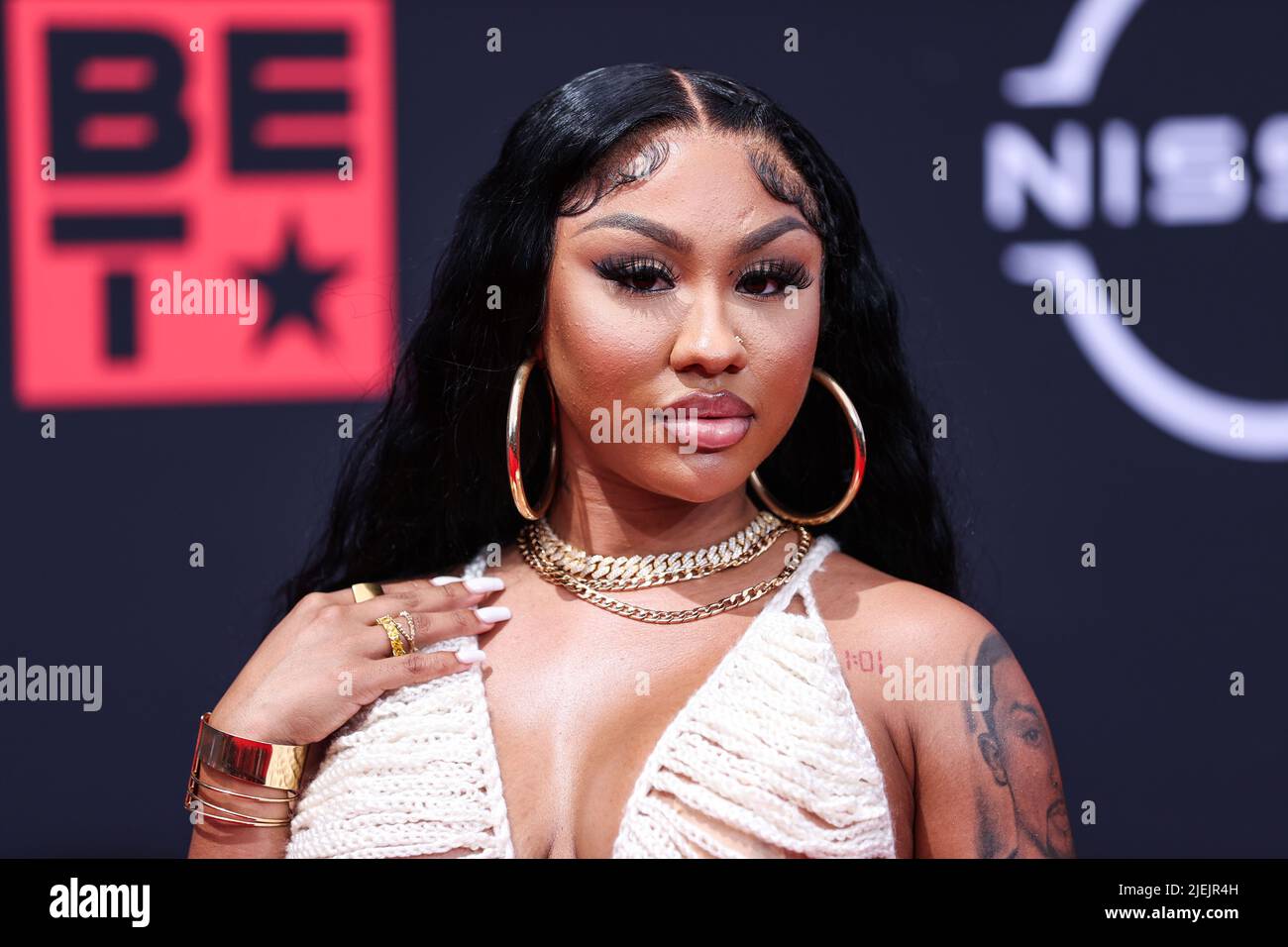 LOS ANGELES, CALIFORNIE, Etats-Unis - JUIN 26: Ari Fletcher arrive aux BET Awards 2022 qui se tiennent au Microsoft Theatre à L.A. Vivez sur 26 juin 2022 à Los Angeles, Californie, États-Unis. (Photo de Xavier Collin/image Press Agency) Credit: Image Press Agency/Alay Live News Banque D'Images