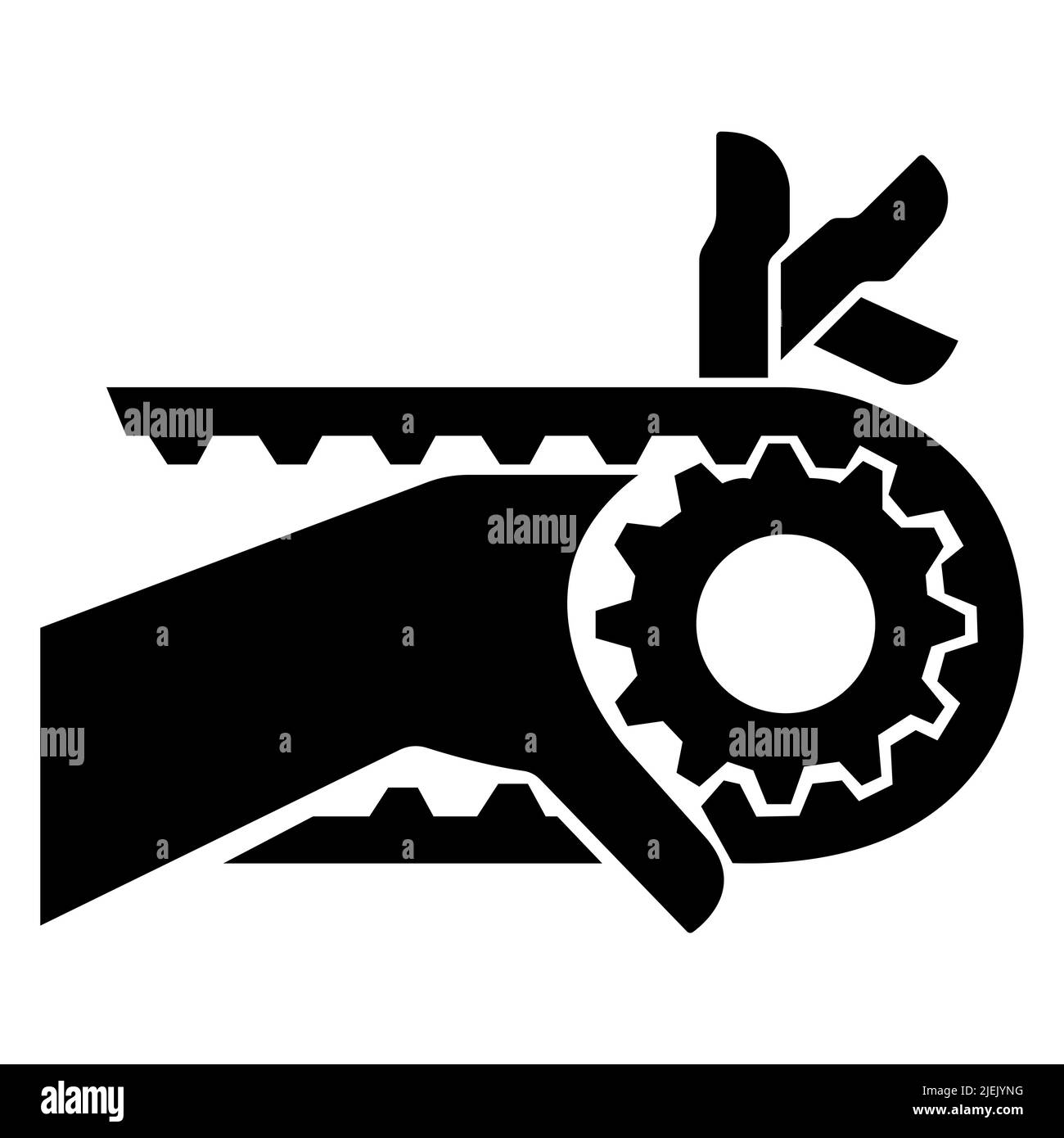 Symbole d'entraînement de courroie à encoche pour enchevêtrement de la main Illustration de Vecteur