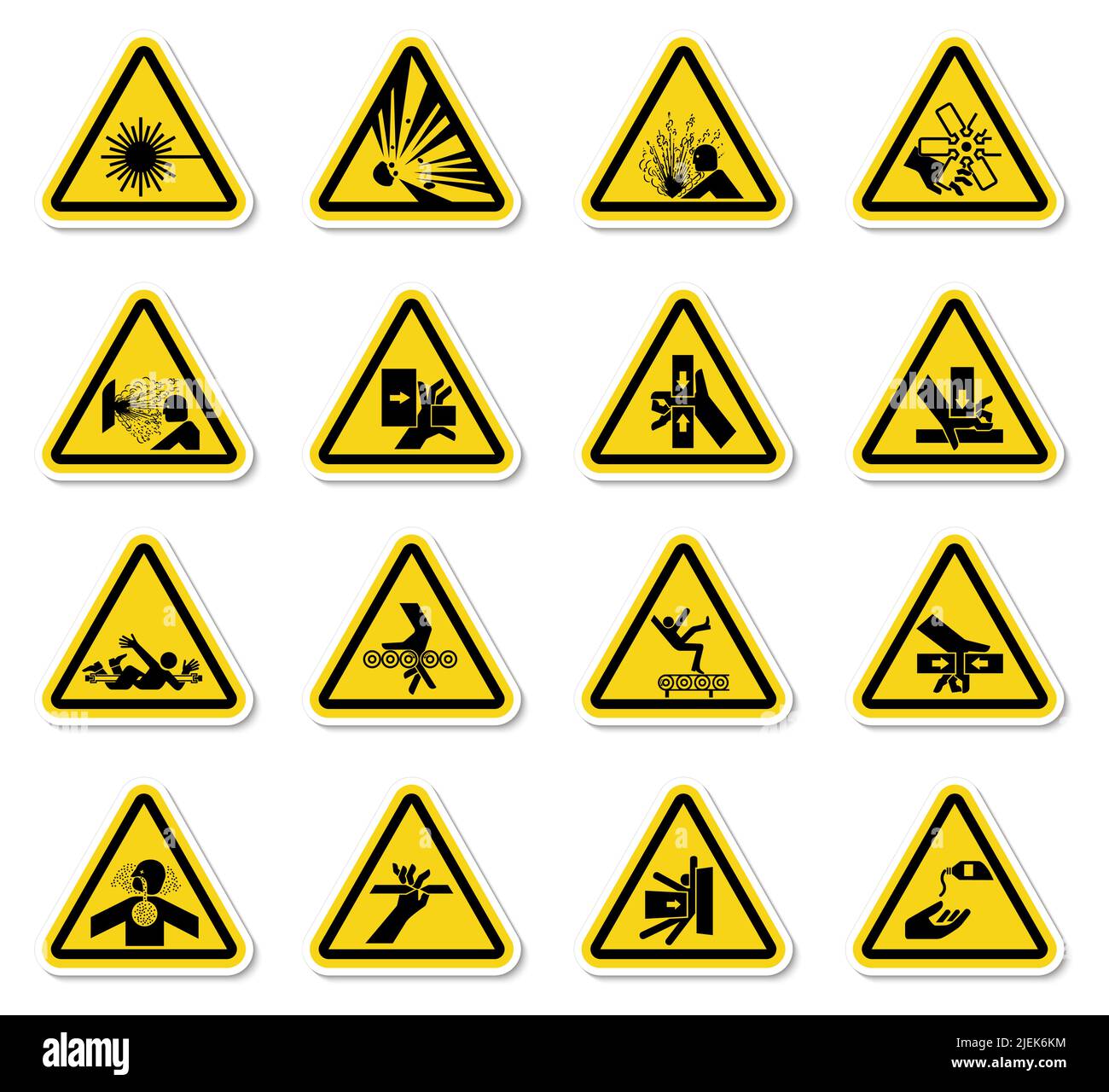 Avertissement symboles de danger étiquettes panneau isoler sur fond blanc, illustration vectorielle Illustration de Vecteur