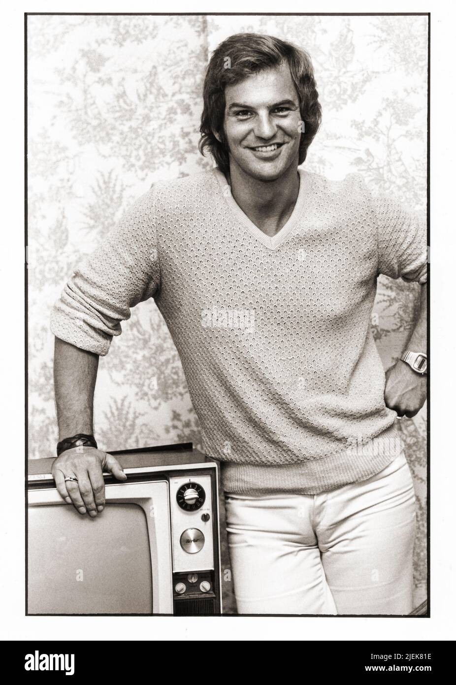 Posa le portrait de l'acteur Josh Taylor qui à l'époque elle était une régulière sur le feuilleton de télévision, des jours de nos vies. À Manhattan au début de 1980s. Banque D'Images