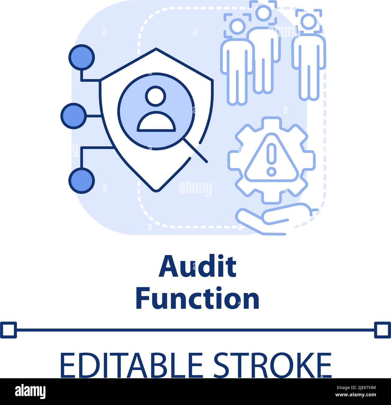 Icône de concept bleu clair de la fonction d'audit Illustration de Vecteur
