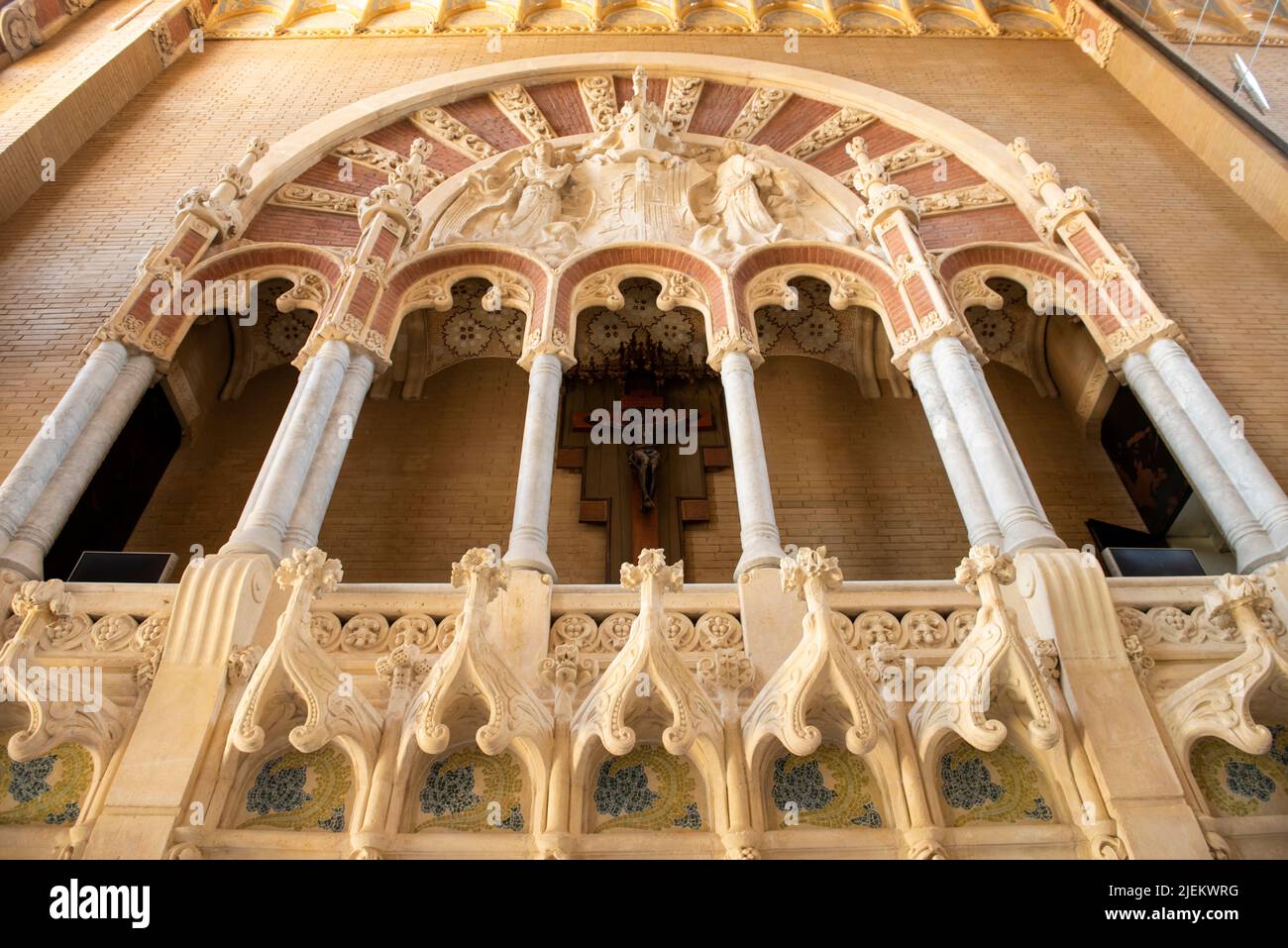 Intérieur de l'Hôpital de Sant Pau à Barcelone, Espagne Banque D'Images