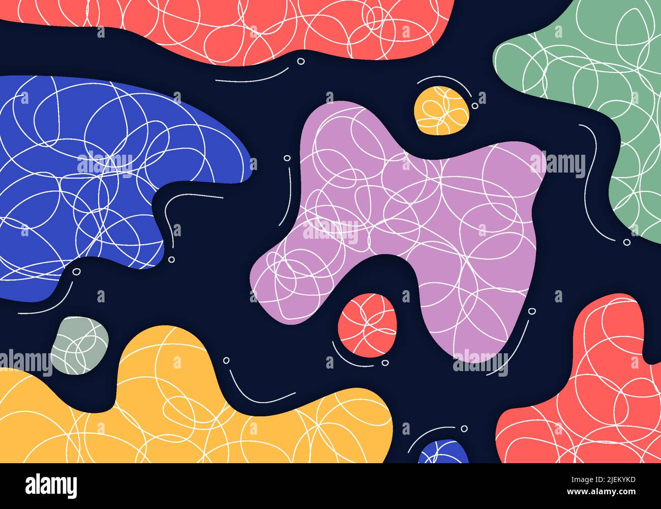 Motif abstrait de style coloré décoratif. Style de chevauchement de l'arrière-plan de couleur de dessin manuel. Vecteur Illustration de Vecteur