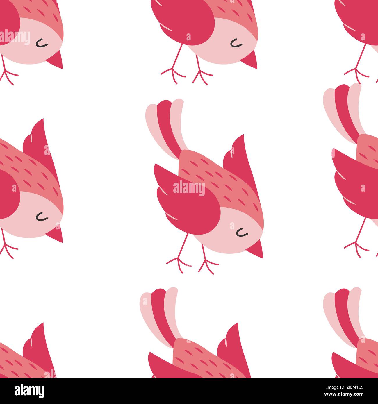 Motif oiseaux colorés sans couture. Oiseaux exotiques dans différentes poses d'impression. Illustration vectorielle Illustration de Vecteur