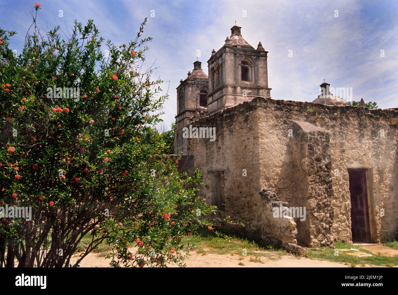 Mission San Juan Capistrano, San Antonio, Texas. Ordre franciscain, la mission catholique est maintenant un musée. L'archéologie religieuse remonte à 1731. ÉTATS-UNIS Banque D'Images