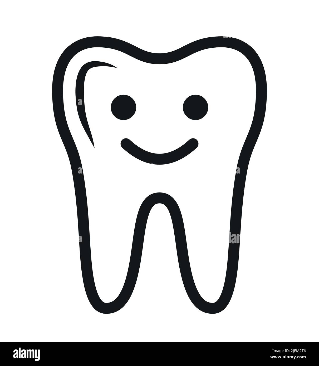 Symbole de dent souriant heureux icône de vecteur de dentiste Illustration de Vecteur