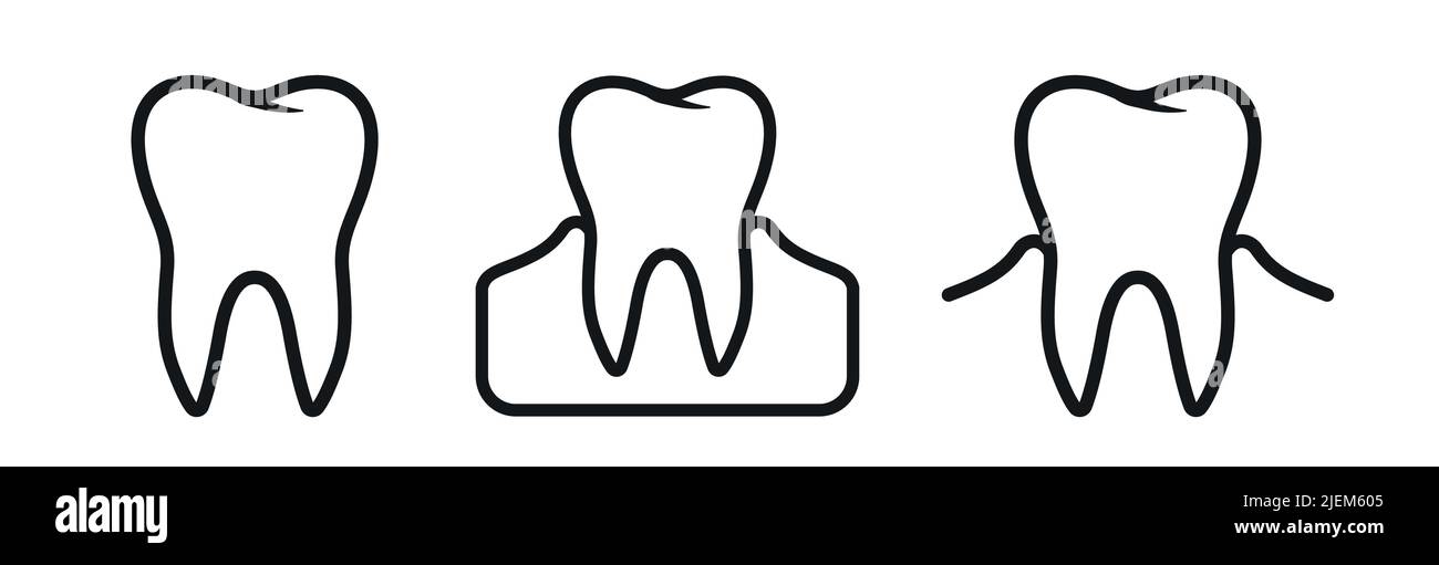 Nettoyer la dent avec les gencives symbole dentiste et dents signes vecteur illustration icône jeu Illustration de Vecteur