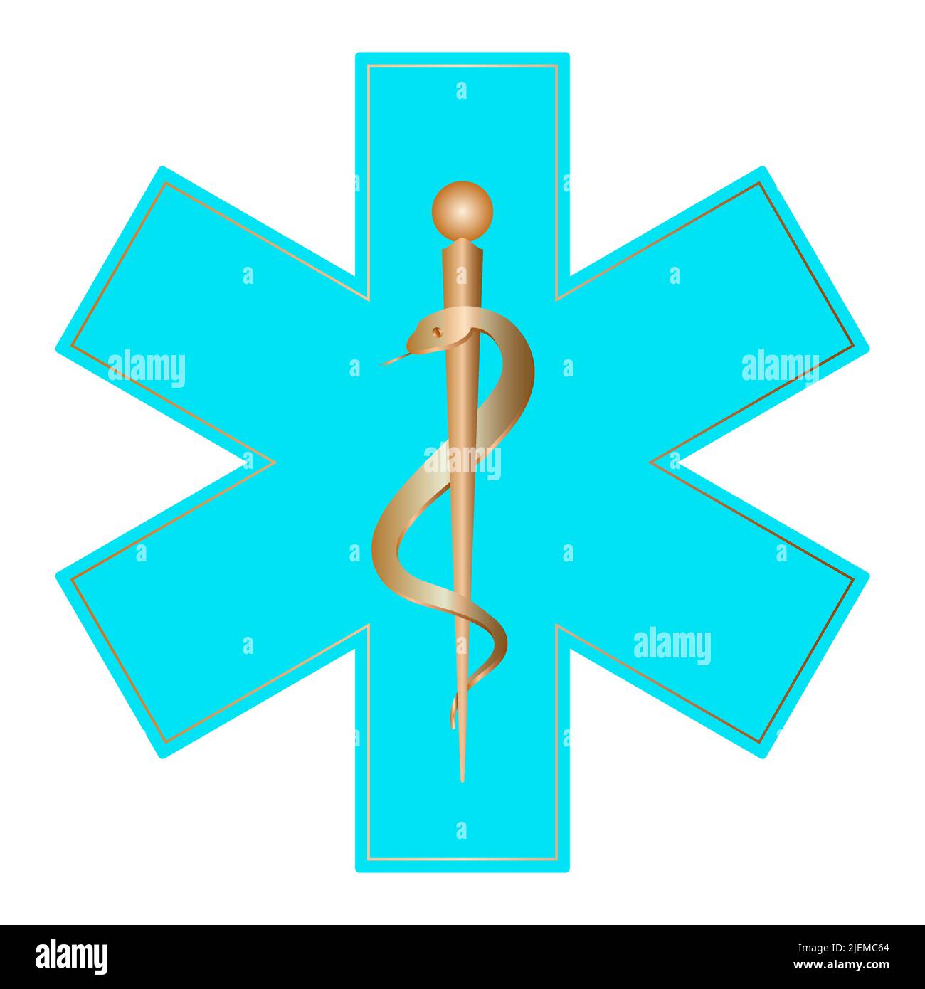 Symbole médical de l'urgence. L'étoile de la vie avec la tige d'Asclépius. Illustration vectorielle Illustration de Vecteur