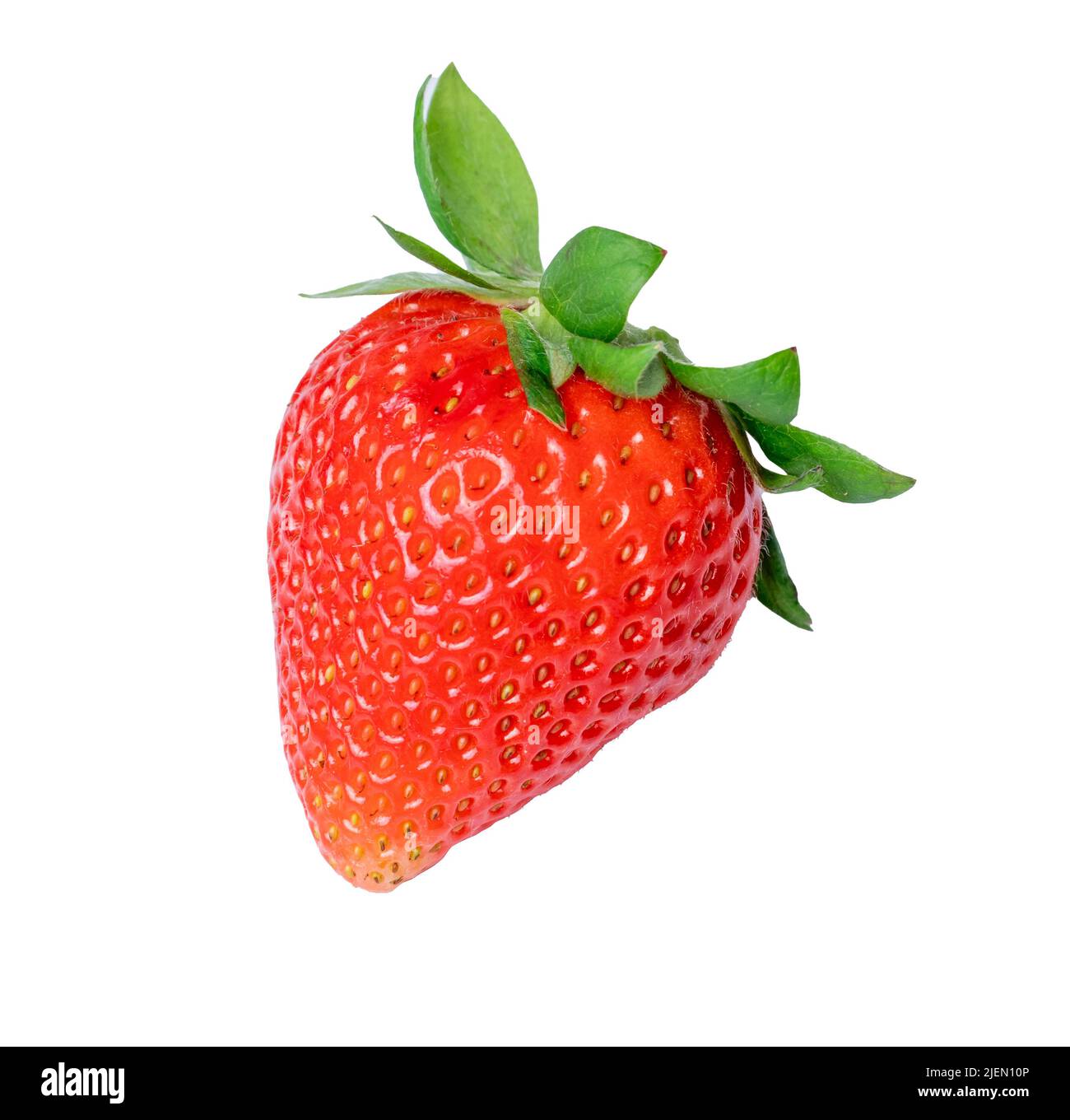 Fraise mûre rouge isolée sur blanc Banque D'Images