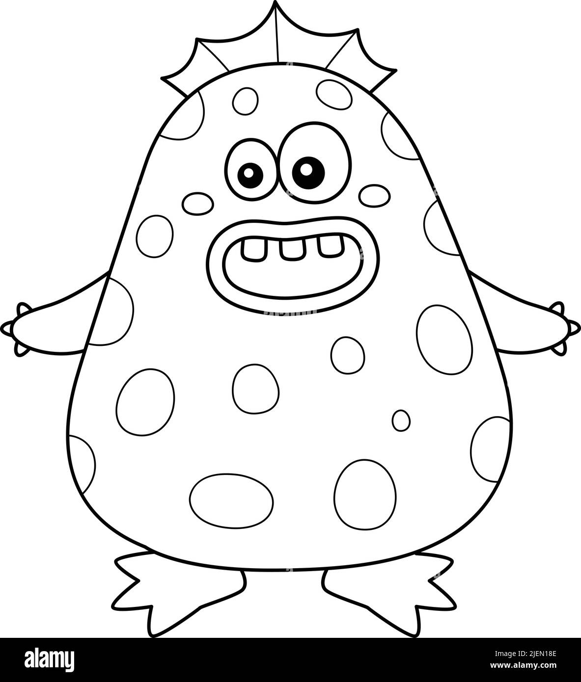 Page de coloriage Monster Fish pour enfants Illustration de Vecteur