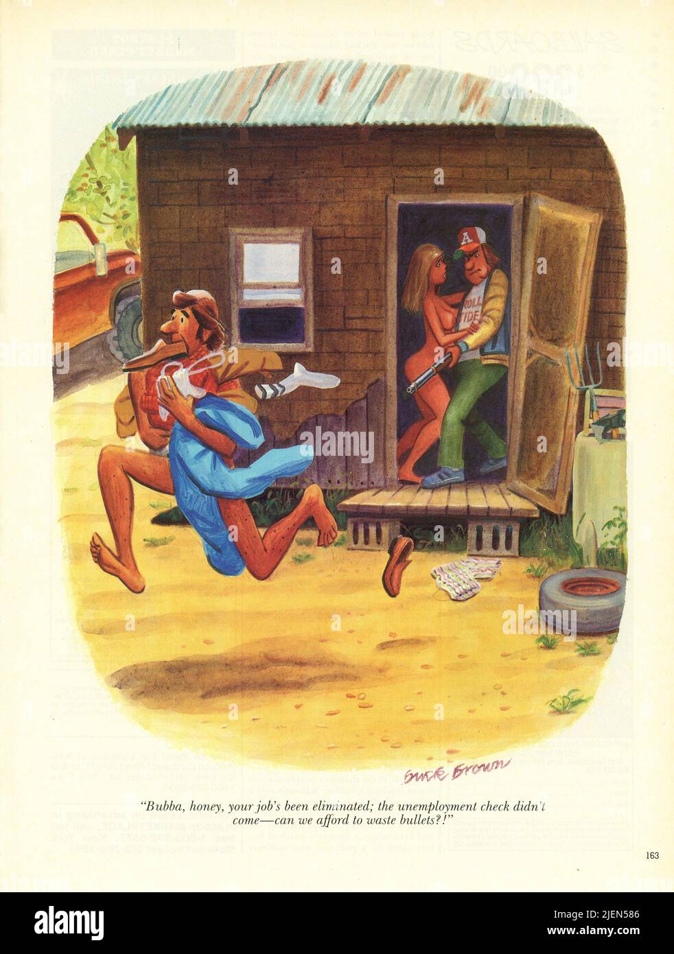 Vintage août 1986 magazine 'Playboy', caricature, USA Banque D'Images