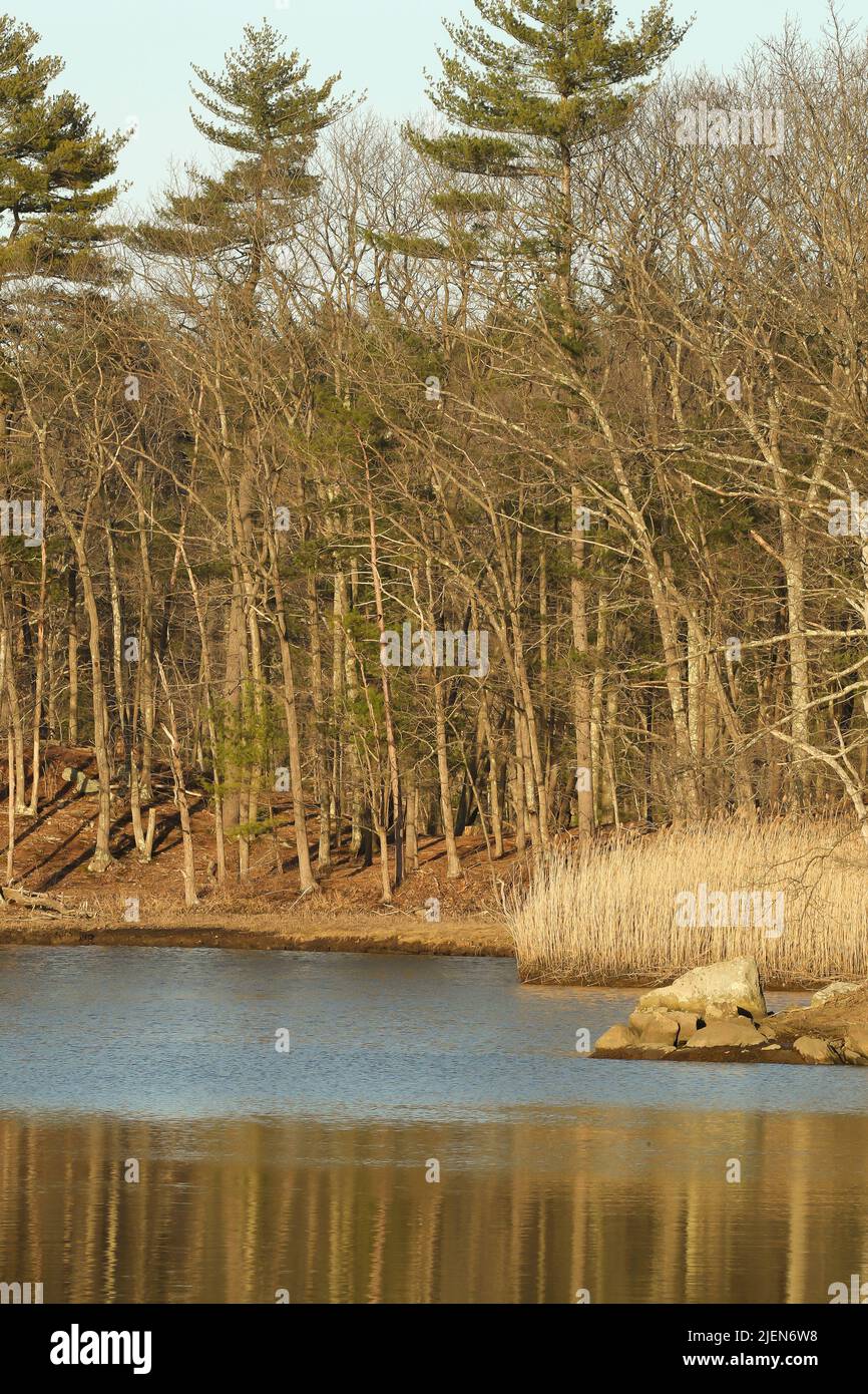 Swasey Parkway a été créé pour embellir le centre-ville d'Exeter. Il a remplacé les anciennes quais et les entrepôts le long de la rivière Squamscott. Il court le long de la rivière avec Banque D'Images