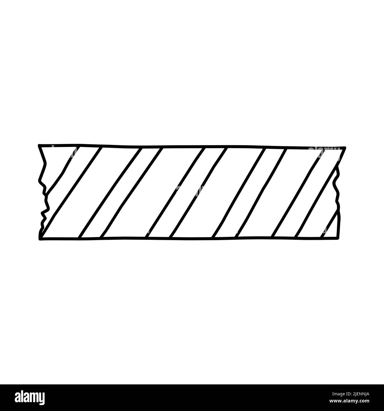 Bande de bande de bande de washi avec un joli motif isolé sur fond blanc. Autocollant en papier Scotch. Illustration vectorielle dessinée à la main, style doodle. Parfait pour les cartes, les décorations, le logo. Illustration de Vecteur