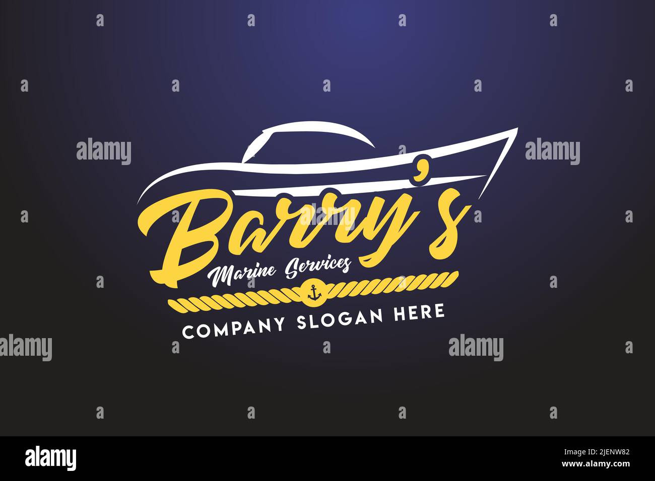Barry’s Marine Services, modèle de logo de service de réparation mécanique et maintenance Illustration de Vecteur